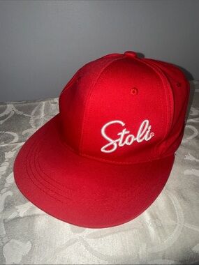 Stoli Red Script Logo Snapback Hat